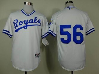 Kansas City Royals #56 Greg Holland White 1974 Turn Back The Clock Stitched Baseball Jersey