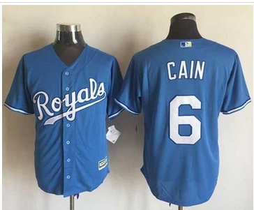 Kansas City Royals #6 Lorenzo Cain Light Blue Alternate 1 New Cool Base Stitched MLB Jersey