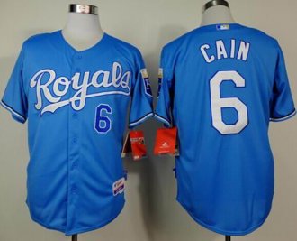 Kansas City Royals #6 Lorenzo Cain Light Blue Alternate Cool Base Stitched Baseball Jersey