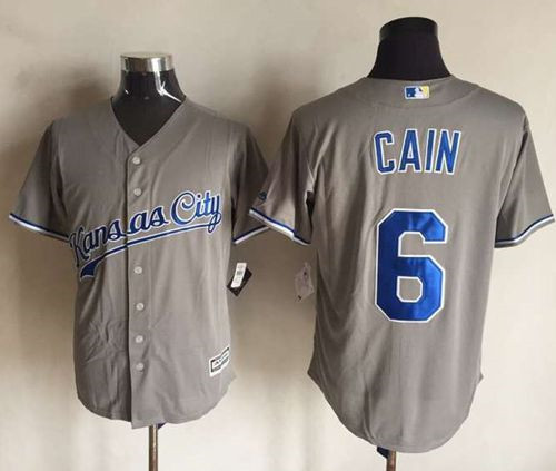 Kansas City Royals #6 Lorenzo Cain New Grey Cool Base Stitched MLB Jersey