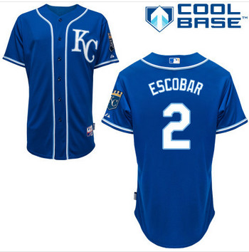 Kansas City Royals 2 Alcides Escobar Baseball blue Jersey
