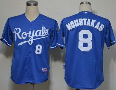 Kansas City Royals 8 Moustakas Blue MLB Jerseys
