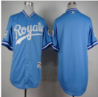 Kansas City Royals Blank Light Blue 1985 Turn Back The Clock Stitched Baseball Jersey