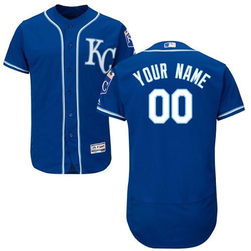 Kansas City Royals Blue Men's Customized Flexbase Jersey Kansas City Royals Blue Men's Customized Flexbase Jersey