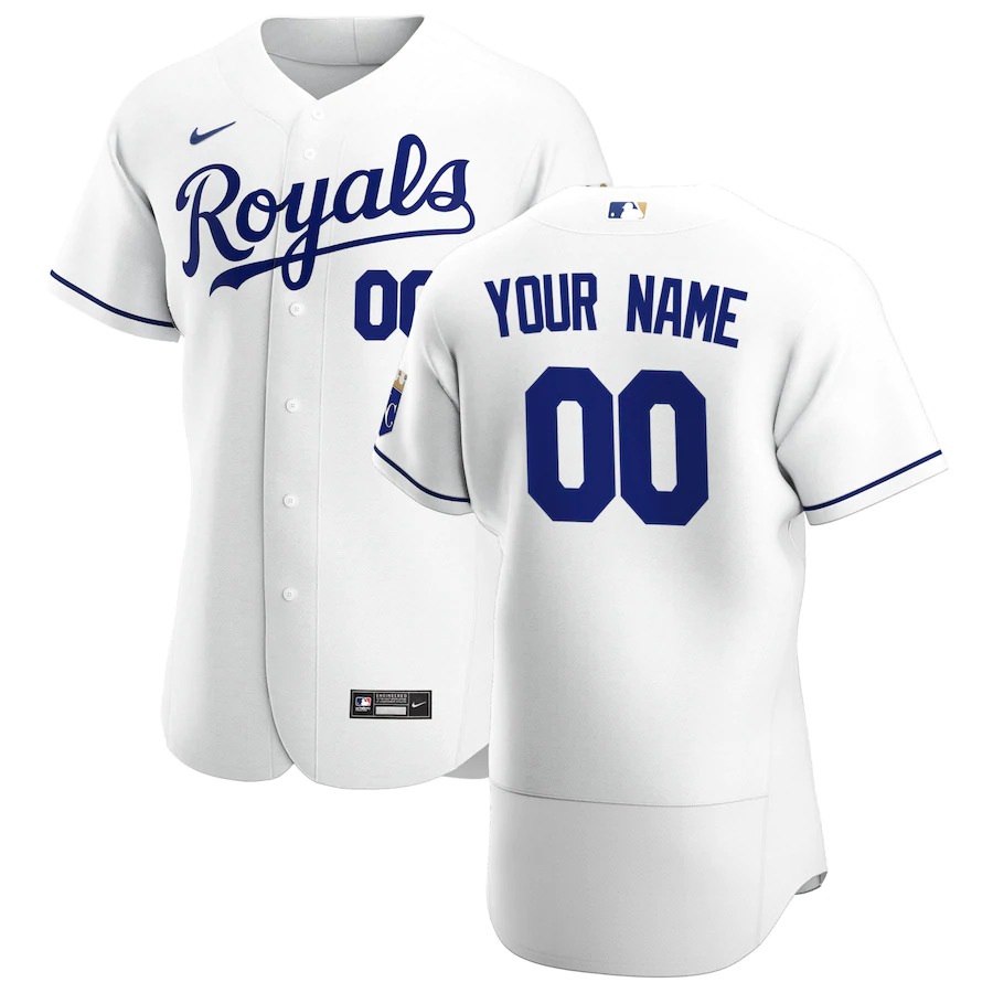 Kansas City Royals Custom Men's Nike White Home 2020 Authentic Player MLB Jersey Kansas City Royals Custom Men's Nike White Home 2020 Authentic Player MLB Jersey