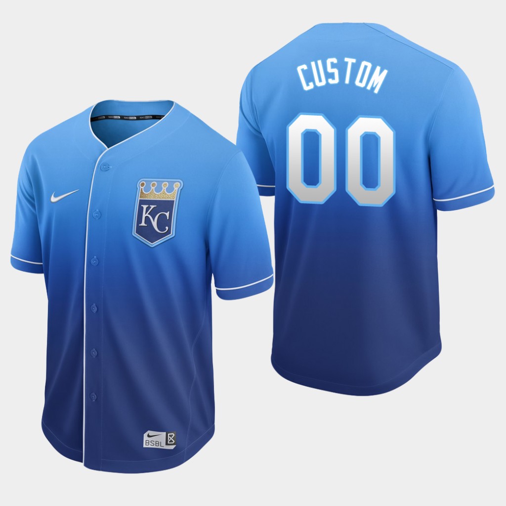 Kansas City Royals Custom Royal Fade Authentic Jersey Kansas City Royals Custom Royal Fade Authentic Jersey