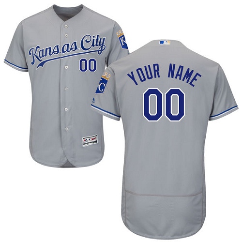 Kansas City Royals Gray Men's Customized Flexbase Jersey Kansas City Royals Gray Men's Customized Flexbase Jersey
