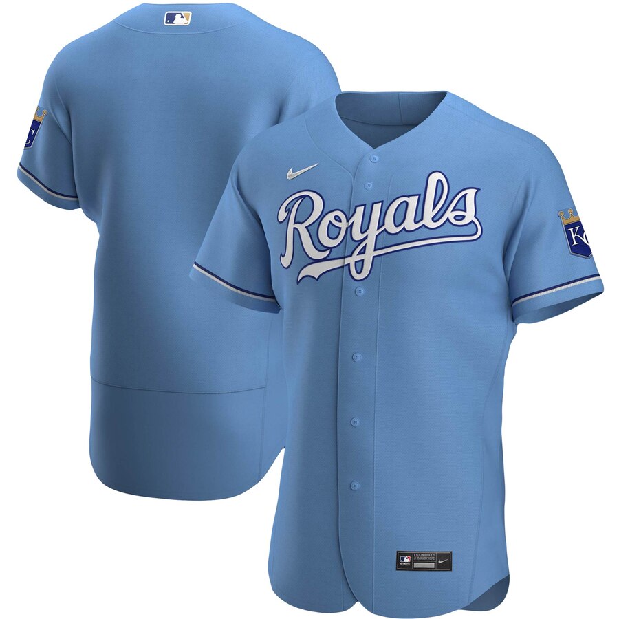 Kansas City Royals Men's Nike Light Blue Alternate 2020 Authentic MLB Jersey Kansas City Royals Men's Nike Light Blue Alternate 2020 Authentic MLB Jersey