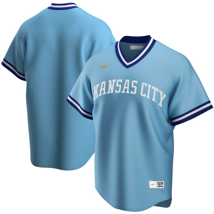 Kansas City Royals Nike Road Cooperstown Collection Team MLB Jersey Light Blue Kansas City Royals Nike Road Cooperstown Collection Team MLB Jersey Light Blue