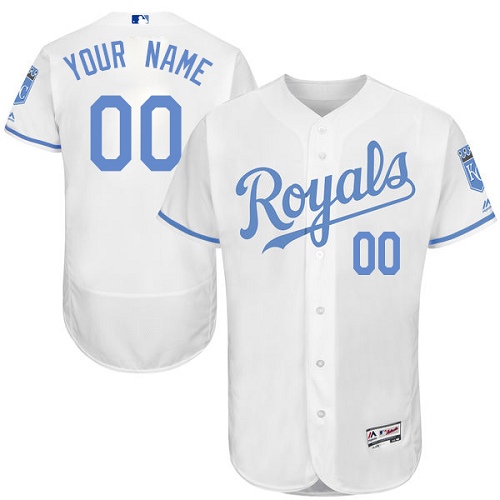Kansas City Royals White Father's Day Flexbase Men's Customized Jersey Kansas City Royals White Father's Day Flexbase Men's Customized Jersey