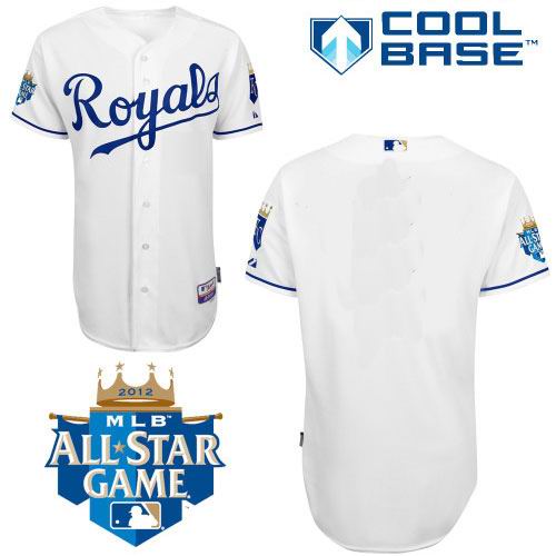 Kansas City Royals blank white Cool Base Jersey w2012 All-Star Patch