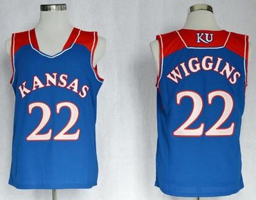 Kansas Jayhawks #22 Andrew Wiggins Blue Basketball Stitched NCAA Jersey Kansas Jayhawks #22 Andrew Wiggins Blue Basketball Stitched NCAA Jersey