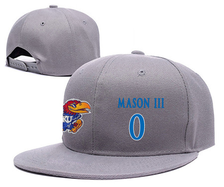 Kansas Jayhawks 0 Frank Mason III Gray College Basketball Adjustable Hat
