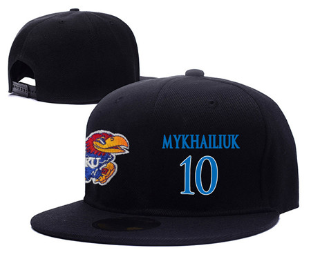 Kansas Jayhawks 10 Sviatoslav Mykhailiuk Black College Basketball Adjustable Hat