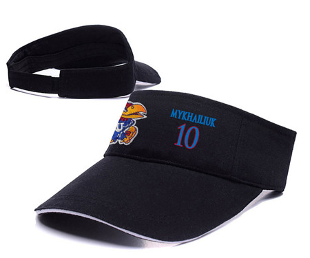 Kansas Jayhawks 10 Sviatoslav Mykhailiuk Black College Basketball Adjustable Visor