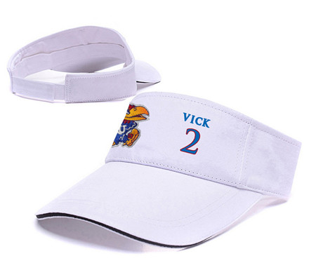 Kansas Jayhawks 2 Lagerald Vick White College Basketball Adjustable Visor