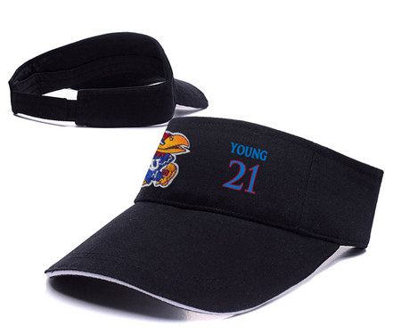 Kansas Jayhawks 21 Clay Young Black College Basketball Adjustable Visor