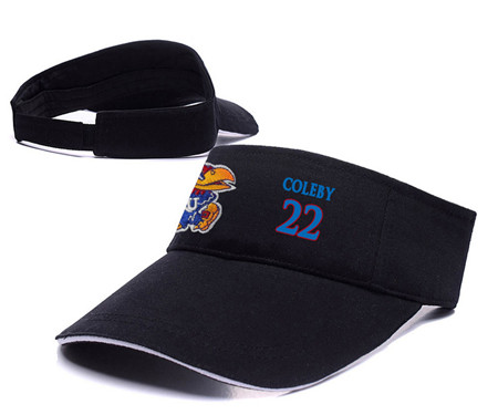 Kansas Jayhawks 22 Dwight Coleby Black College Basketball Adjustable Visor