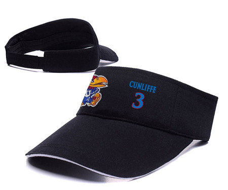 Kansas Jayhawks 3 Sam Cunliffe Black College Basketball Adjustable Visor