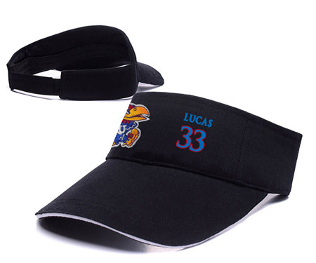 Kansas Jayhawks 33 Landen Lucas Black College Basketball Adjustable Visor