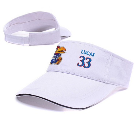 Kansas Jayhawks 33 Landen Lucas White College Basketball Adjustable Visor