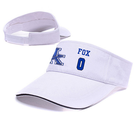 Kentucky Wildcats 0 De'Aaron Fox White College Basketball Adjustable Visor