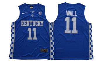 Kentucky Wildcats 11 John Wall Blue College Basketball Jersey