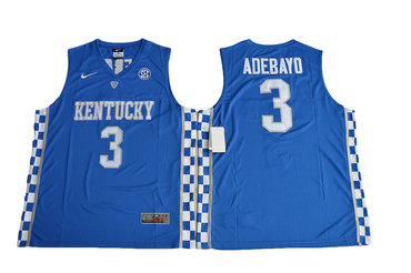 Kentucky Wildcats 3 Edrice Adebayo Blue College Basketball Jersey