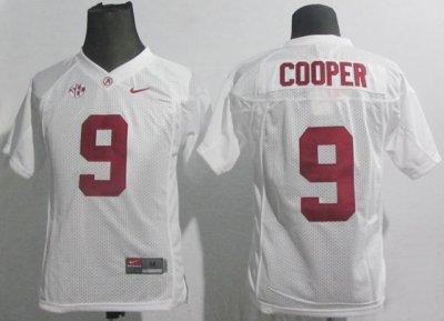 Kids Alabama Crimson Tide 9 Amari Cooper White College Football NCAA Jerseys