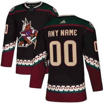Kids Arizona Coyotes adidas Black Alternate Authentic Custom Jersey Kids Arizona Coyotes adidas Black Alternate Authentic Custom Jersey