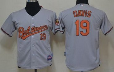 Kids Baltimore Orioles 19 Chris Davis Grey Cool Base Baseball MLB Jerseys Kids Baltimore Orioles 19 Chris Davis Grey Cool Base Baseball MLB Jerseys