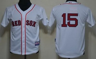 Kids Boston Red Sox 15 Dustin Pedroia White MLB Jerseys Kids Boston Red Sox 15 Dustin Pedroia White MLB Jerseys