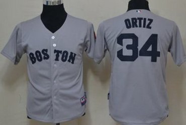 Kids Boston Red Sox 34 David Ortiz Grey Cool Base MLB Jerseys Kids Boston Red Sox 34 David Ortiz Grey Cool Base MLB Jerseys
