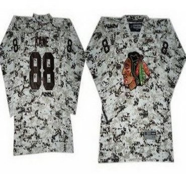 Kids Chicago Blackhawks 88 Patrick Kane White Camo NHL Jerseys