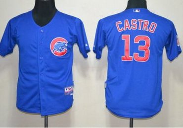 Kids Chicago Cubs 13 Starlin Castro Blue MLB Jerseys Kids Chicago Cubs 13 Starlin Castro Blue MLB Jerseys