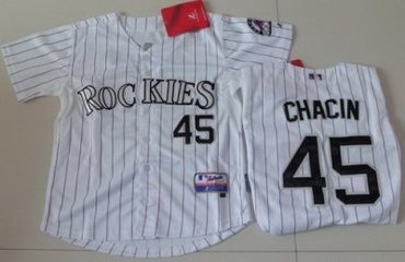 Kids Colorade Rockies #45 Chacin White MLB Jerseys Kids Colorade Rockies #45 Chacin White MLB Jerseys