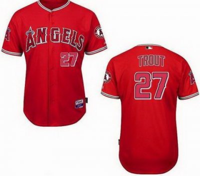 Kids Los Angeles Angels #27 Mike Trout Red MLB Jerseys Kids Los Angeles Angels #27 Mike Trout Red MLB Jerseys