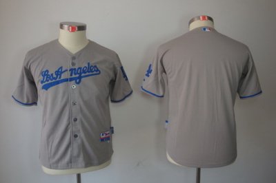 Kids Los Angeles Dodgers Blank Grey Jerseys