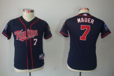 Kids Minnesota Twins 7 Joe Mauer Navy Blue Jerseys Kids Minnesota Twins 7 Joe Mauer Navy Blue Jerseys
