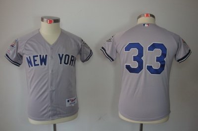 Kids New York Yankees 33 Nick Swisher Grey jerseys(2009 Logo WS 09 Champions Pat) Kids New York Yankees 33 Nick Swisher Grey jerseys(2009 Logo WS 09 Champions Pat)
