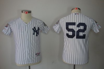 Kids New York Yankees 52 C.C. Sabathia White jerseys(2009 Logo WS 09 Champions Pat)