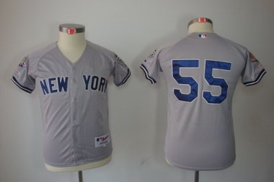 Kids New York Yankees 55 Hideki Matsui Grey jerseys(2009 Logo WS 09 Champions Pat) Kids New York Yankees 55 Hideki Matsui Grey jerseys(2009 Logo WS 09 Champions Pat)