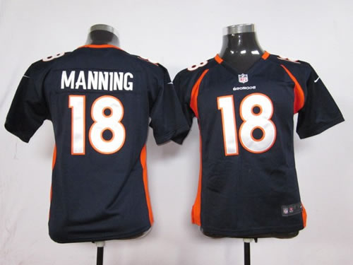 Kids NEW NFL Denver Broncos 18 Peyton Manning Blue Jerseys