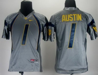 Kids NEW NFL West Virginia Mountaineers 1 Tavon Austin Grey College Football NCAA Jerseys