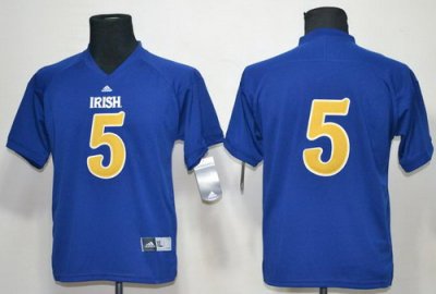 Kids Notre Dame Fighting Irish 5# Manti Te'o Blue College Football NCAA Jerseys
