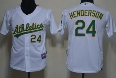 Kids Oakland Athletics 24 Ricky Henderson White MLB Jerseys Kids Oakland Athletics 24 Ricky Henderson White MLB Jerseys