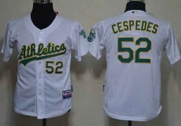 Kids Oakland Athletics 52 Yoenis Cespedes White MLB Jerseys Kids Oakland Athletics 52 Yoenis Cespedes White MLB Jerseys