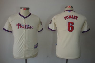 Kids Philadelphia Phillies 6# Ryan Howard Cream jerseys Kids Philadelphia Phillies 6# Ryan Howard Cream jerseys