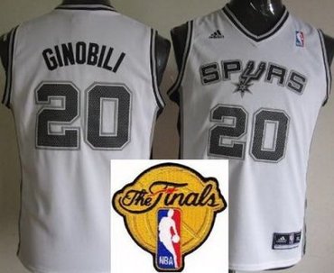 Kids San Antonio Spurs 20 Manu Ginobili White Revolution 30 Swingman 2013 Finals Patch NBA Jerseys Kids San Antonio Spurs 20 Manu Ginobili White Revolution 30 Swingman 2013 Finals Patch NBA Jerseys