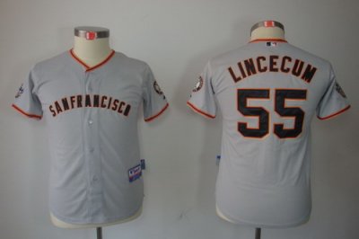 Kids San Francisco Giants 55 Tim Lincecum Grey 2011 jerseys Kids San Francisco Giants 55 Tim Lincecum Grey 2011 jerseys